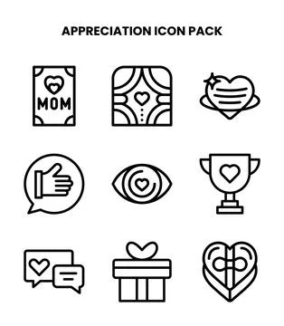 Appreciation Line Bundle Icons Pack Illustrazione stock