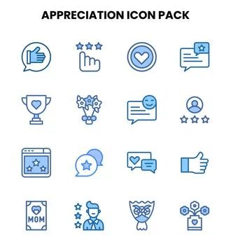 Appreciation Two Colour Graphics Icons Pack Stock Illustration