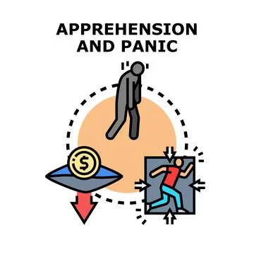 Apprehension and panic creating financial crisis concept Stock Illustration