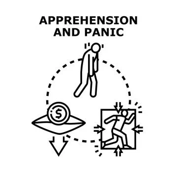 Apprehension and panic creating financial crisis concept Stock Illustration