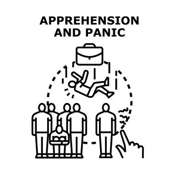 Apprehension causing panic, anxiety and fear in business Stock Illustration