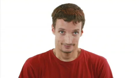  	Apprehensive guy ( funny ) - white background Vídeos de archivo 810771