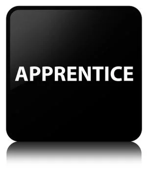 Apprentice black square button Illustrazione stock