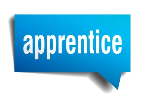 Apprentice blue 3d speech bubble Illustrazione stock