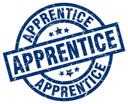 Apprentice blue round grunge stamp イラスト素材