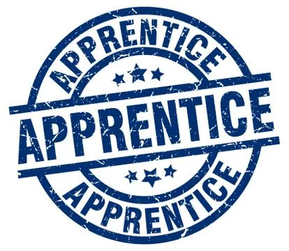 Apprentice blue round grunge stamp イラスト素材