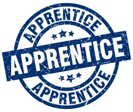 Apprentice blue round grunge stamp イラスト素材