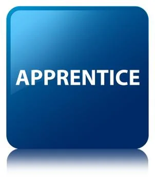Apprentice blue square button Stock Illustration