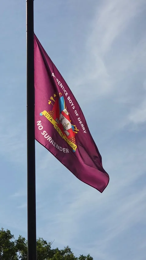 Apprentice Boys of Derry Crimson Flag Stock-Footage 315105093