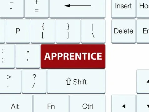 Apprentice brown keyboard button Stock Illustration