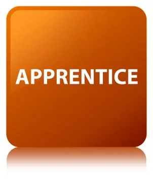 Apprentice brown square button イラスト素材