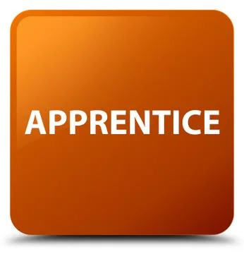 Apprentice brown square button 스톡 일러스트