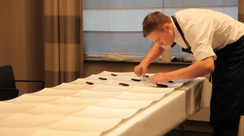 Apprentice chef preparing dishes Stock Footage 59859264