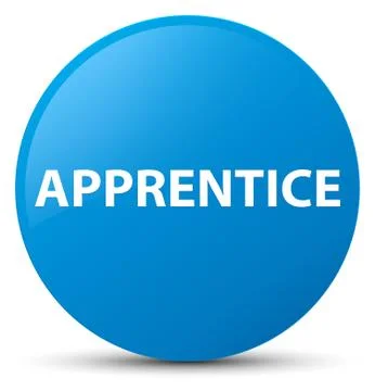Apprentice cyan blue round button Illustrazione stock