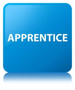 Apprentice cyan blue square button Illustrazione stock