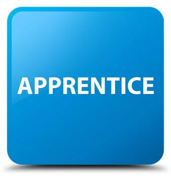 Apprentice cyan blue square button Illustrazione stock