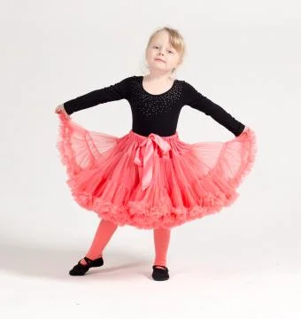 Apprentice at the dance, white background, girl with red skirt, babies Stock Photos