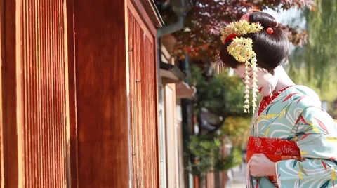 Apprentice geisha Stock Footage 8635524