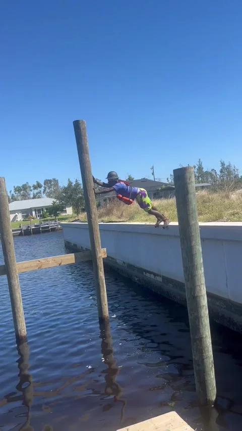 Apprentice Gets Himself Stuck, Fort Myers, Florida, USA - 17 Oct 2023 Stock Footage 261612991