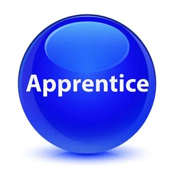 Apprentice glassy blue round button イラスト素材