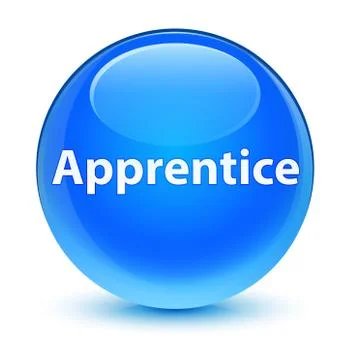 Apprentice glassy cyan blue round button イラスト素材