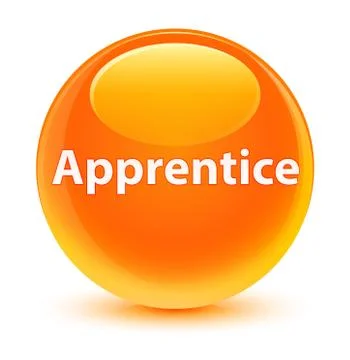 Apprentice glassy orange round button イラスト素材