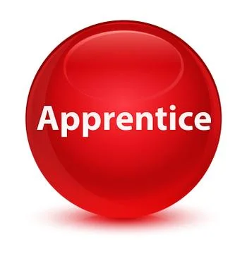 Apprentice glassy red round button 스톡 일러스트