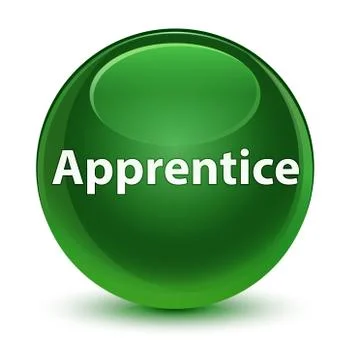 Apprentice glassy soft green round button イラスト素材