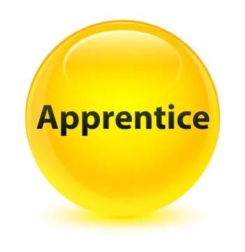 Apprentice glassy yellow round button Illustrazione stock