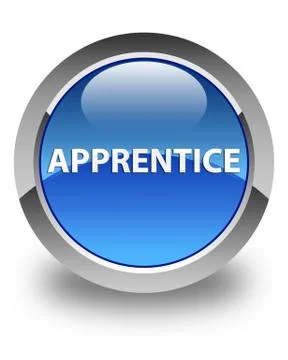 Apprentice glossy blue round button イラスト素材