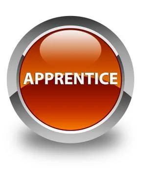 Apprentice glossy brown round button 库存插图