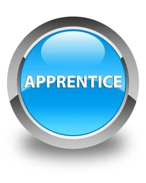 Apprentice glossy cyan blue round button イラスト素材