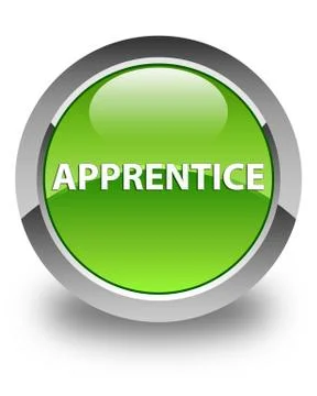 Apprentice glossy green round button Illustrazione stock