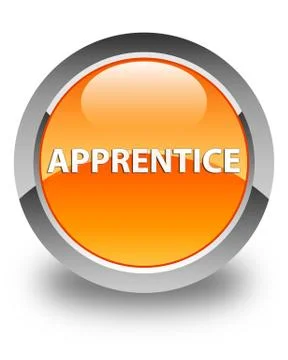 Apprentice glossy orange round button イラスト素材