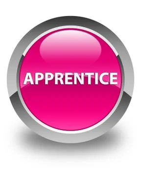 Apprentice glossy pink round button Illustrazione stock