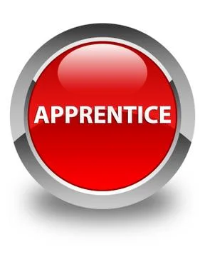 Apprentice glossy red round button Illustrazione stock