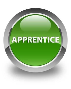 Apprentice glossy soft green round button Illustrazione stock