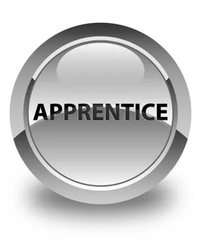 Apprentice glossy white round button Illustrazione stock