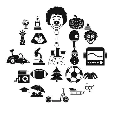 Apprentice icons set, simple style Stock Illustration