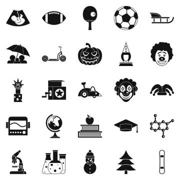 Apprentice icons set, simple style Stock Illustration