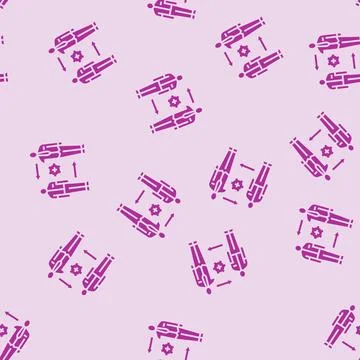 Apprentice learning trade from mentor glyph seamless pattern Illustrazione stock