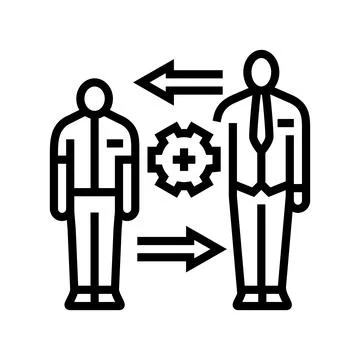 Apprentice learning trade from mentor line icon vector illustration Stock Illustration