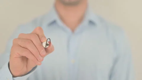 Apprentice, Man Writing on Transparent Screen Video stock 157322662