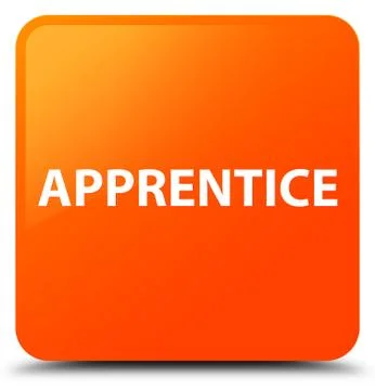 Apprentice orange square button Illustrazione stock