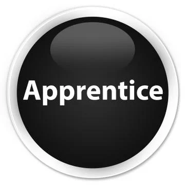 Apprentice premium black round button イラスト素材