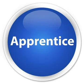 Apprentice premium blue round button 库存插图