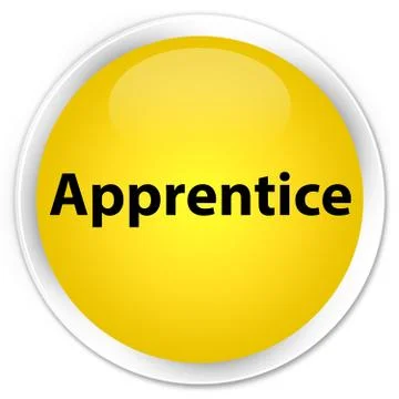 Apprentice premium yellow round button Illustrazione stock