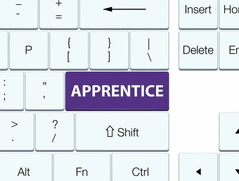 Apprentice purple keyboard button Illustrazione stock