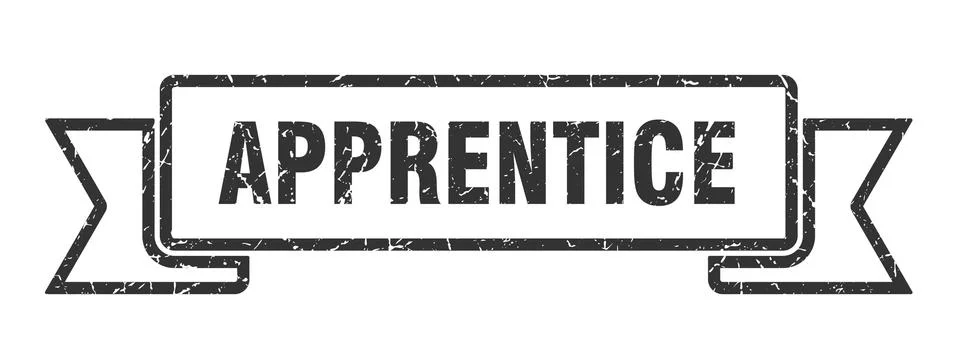 Apprentice ribbon. apprentice grunge band sign. apprentice banner イラスト素材