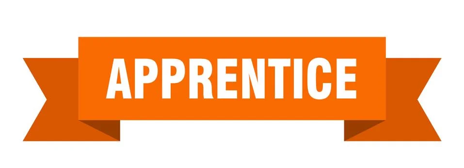 Apprentice ribbon. apprentice paper band banner sign イラスト素材